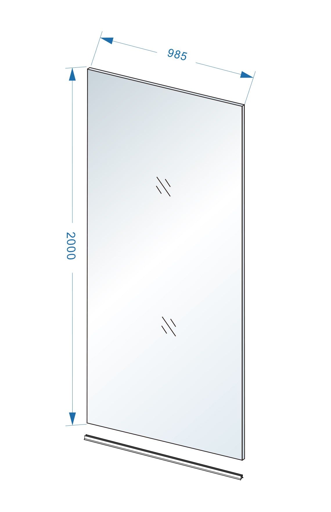 Eauslim glasplaat 1000 x 2000 x 8 mm nano warm koper glas