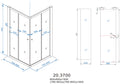 Eaueco hoekinstap cabine met 2 schuifdeuren 800 x 800 x 1900 x 5 mm nano helder glas/chroom
