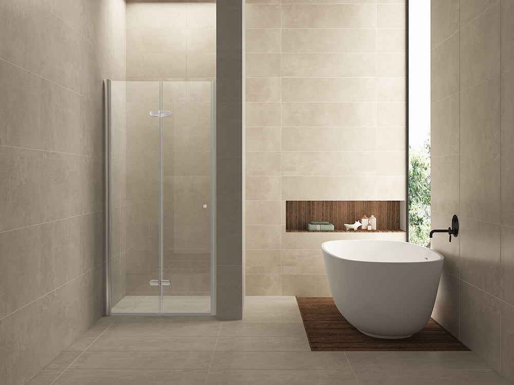 Eaumaki nisdeur vouwbaar links 800 x 2000 x 8 mm nano helder glas/chroom