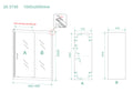 Eauskyline nis schuifdeur 1000 x 2000 x 8 mm nano helder glas/mat zwart