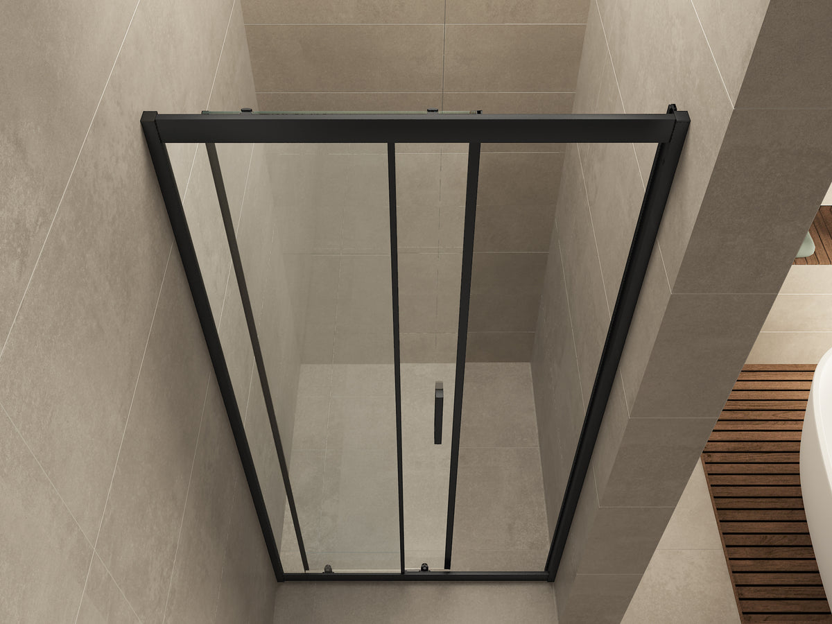 Eauskyline nis schuifdeur 1000 x 2000 x 8 mm nano helder glas/mat zwart