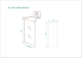Eauskyline zijwand voor nis schuifdeur 800 x 2000 x 8 mm nano helder glas/mat zwart