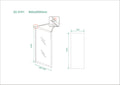 Eauskyline zijwand voor nis schuifdeur 900 x 2000 x 8 mm nano helder glas/mat zwart