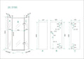 Eaupento cabine met 1 draaideur 900 x 900 x 2000 x 8 mm nano helder glas/chroom