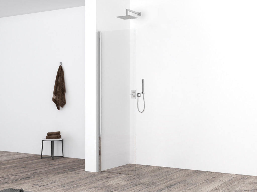 Eaucomfort zijwand met muurprofiel 400 x 2000 x 10 mm nano helder glas/chroom