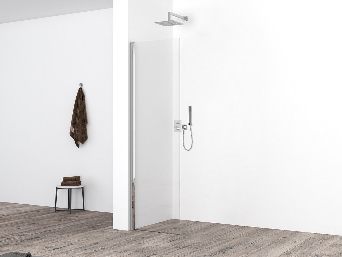 Eaucomfort zijwand met muurprofiel 300 x 2000 x 10 mm nano helder glas/chroom