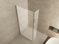 Eaucomfort zijwand met hoekprofiel 400 x 20000 x 10 mm nano helder glas/chroom