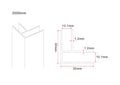 Eauslim hoekprofiel 2000 x 10 mm chroom