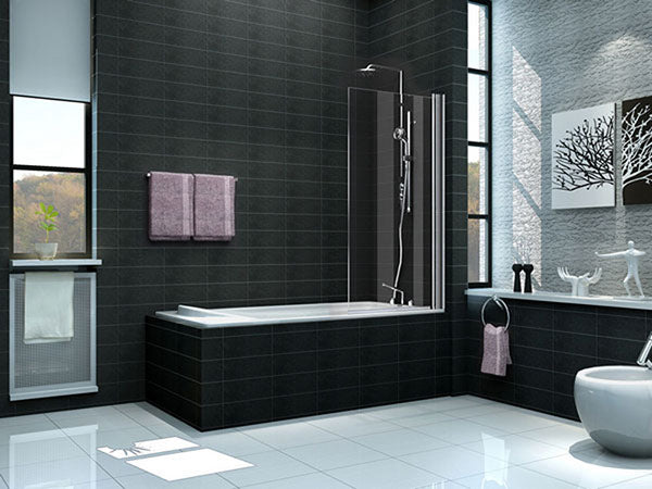 Eaupalmo badwand draaibaar 800 x 1500 x 6 mm nano helder glas/chroom
