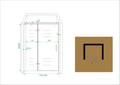 Eauvaz nisdeur met vast deel 800 x 2000 x 8 mm nano helder glas/chroom