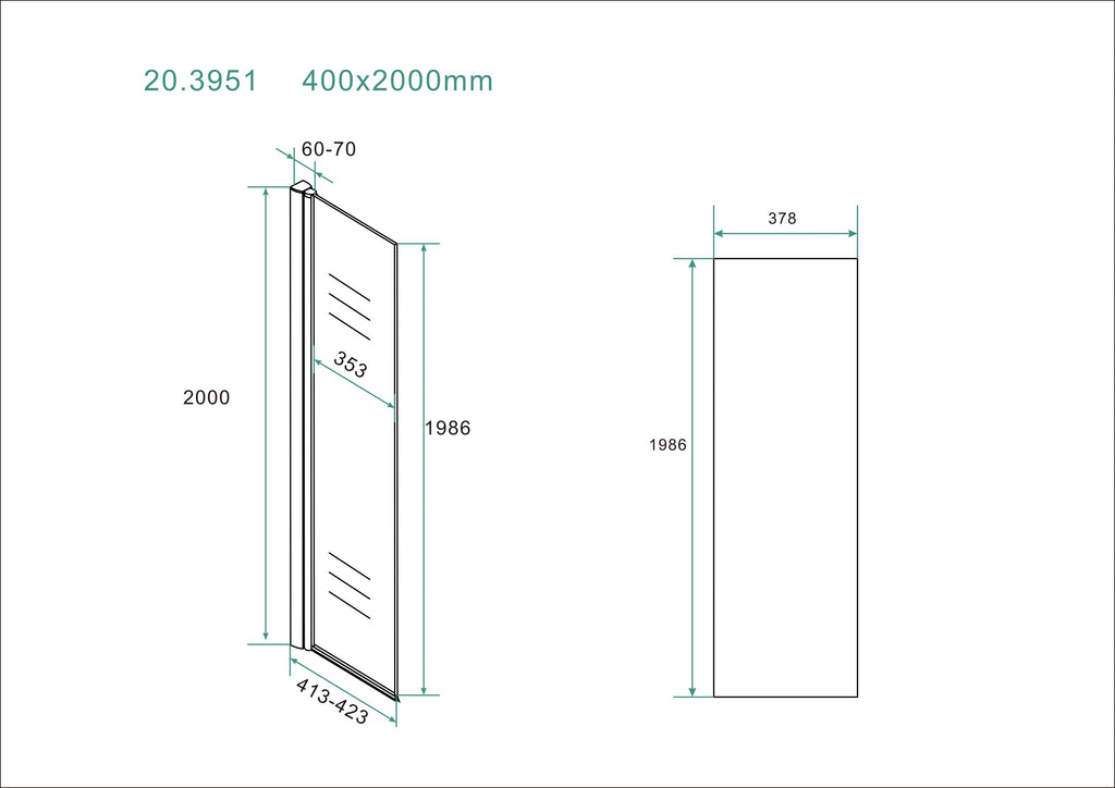 Eaucomfort zijwand draaibaar met muurprofiel 400 x 2000 x 10 mm nano helder glas/chroom