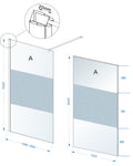 Eaucomfort inloopdouche 1600 x 2000 x 8 mm nano helder glas met melkglas middenband/chroom