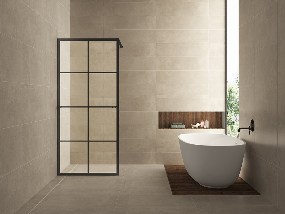 Eaumaaz inloopdouche met raster en handdoekhouder 900 x 2000 x 10 mm helder glas/mat zwart