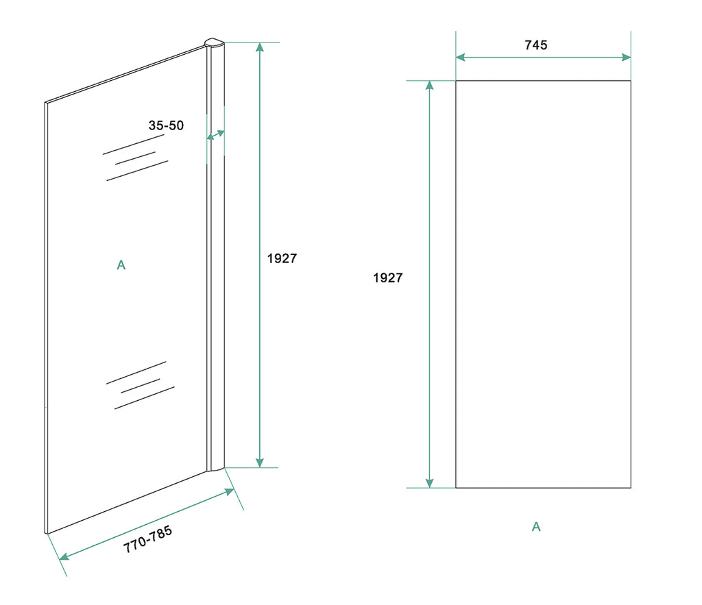 Eaucerra eco inloopdouche 800 x 1950 x 6 mm nano helder glas/chroom