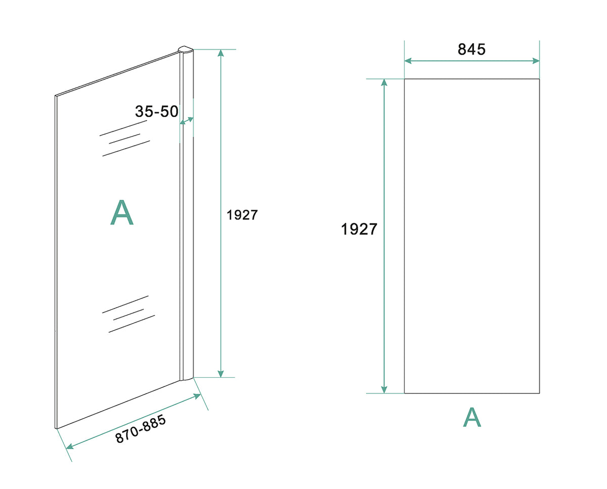 Eaucerra eco inloopdouche 900 x 1950 x 6 mm nano helder glas/chroom