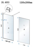 Eaueco inloopdouche 1200 x 2000 x 8 mm nano helder glas/chroom
