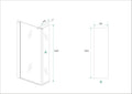 Eaueco zijwand met hoekprofiel 300 x 2000 x 8 mm nano helder glas/chroom