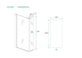 Eaueco zijwand met hoekprofiel 400 x 2000 x 8 mm nano helder glas/chroom