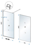 Eaueco inloopdouche 800 x 2200 x 8 mm nano helder glas/chroom