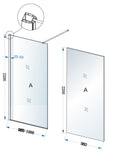 Eaueco inloopdouche 1000 x 2200 x 8 mm nano helder glas/chroom