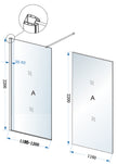 Eaueco inloopdouche 1200 x 2200 x 8 mm nano helder glas/chroom