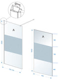 Eaucomfort inloopdouche 700 x 2000 x 10 mm nano helder glas met melkglas middenband/chroom