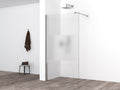 Eaucomfort inloopdouche 1000 x 2000 x 10 mm nano helder glas met melkglas middenband/chroom