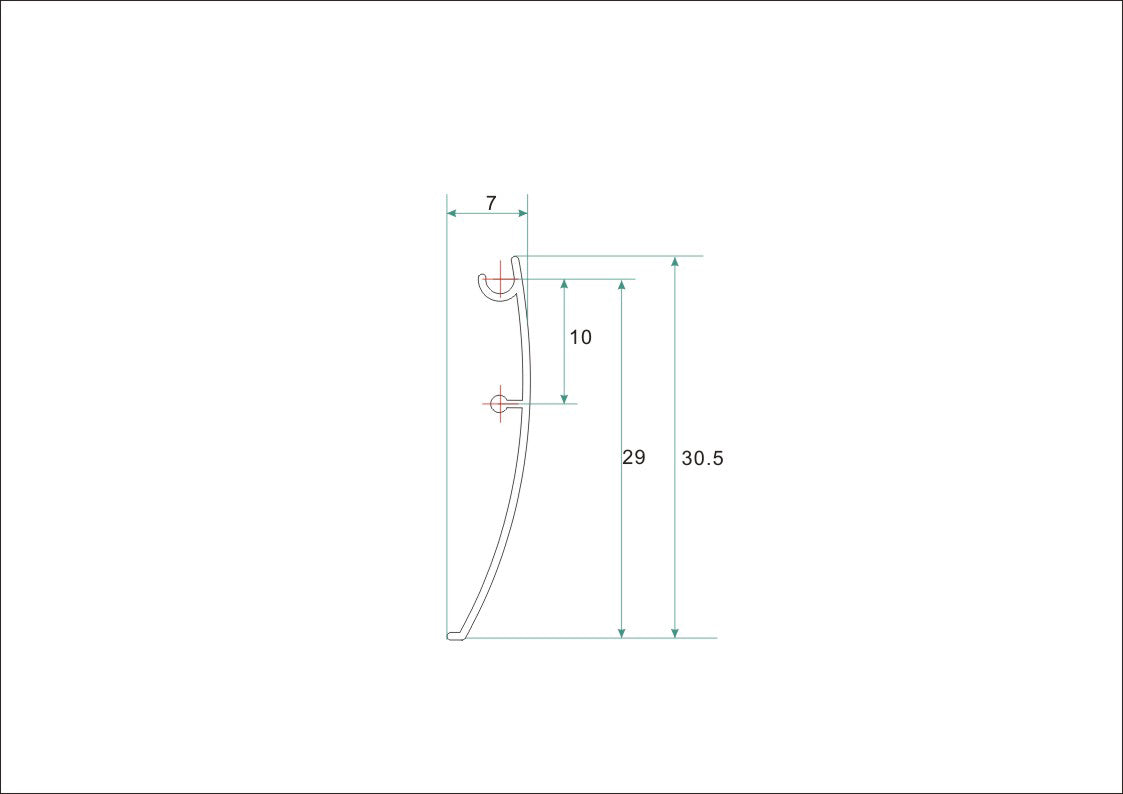 Eaualuminium afdekstrip 200cm wandprofiel eco model