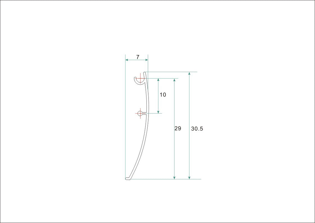 Eaualuminium afdekstrip 200cm wandprofiel eco model