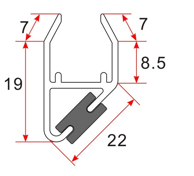 Eauset magneetstrip 8 x 8 mm transparant