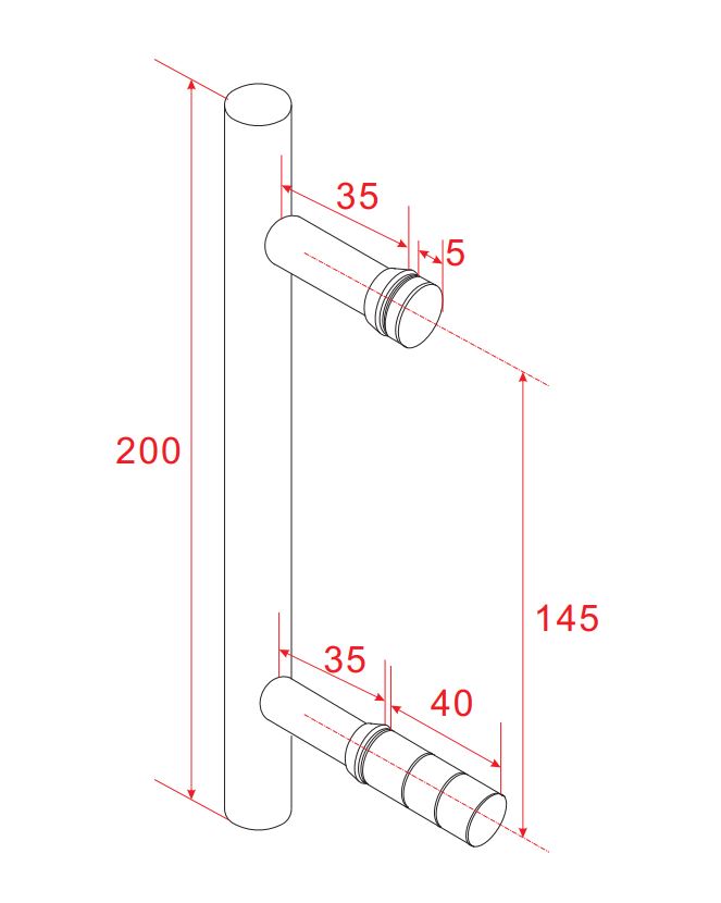Eaudeurgreep type 1 20 cm chroom