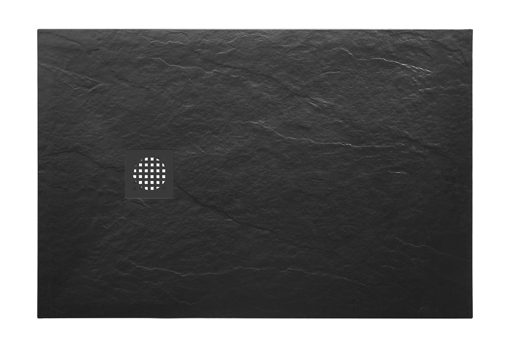 Eaustonea douchebak antislip composiet 800x900x30 mm inkortbaar mat zwart