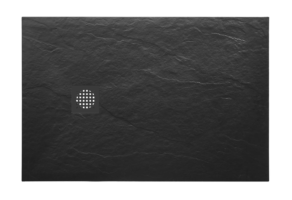 Eaustonea douchebak antislip composiet 800x1200x30 mm inkortbaar mat zwart