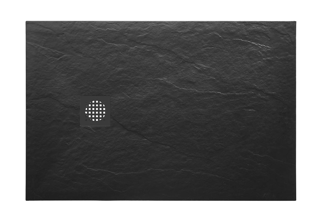 Eaustonea douchebak antislip composiet 800x1400x30 mm inkortbaar mat zwart