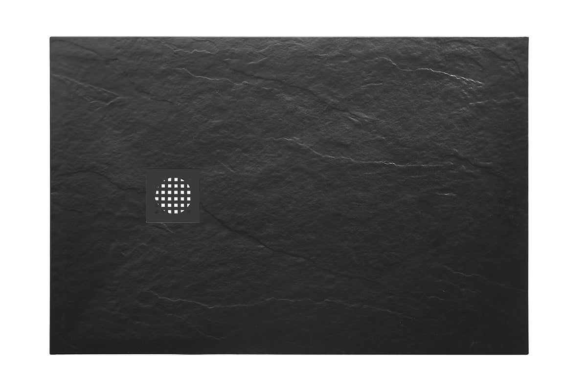 Eaustonea douchebak antislip composiet 900x1200x30 mm inkortbaar mat zwart