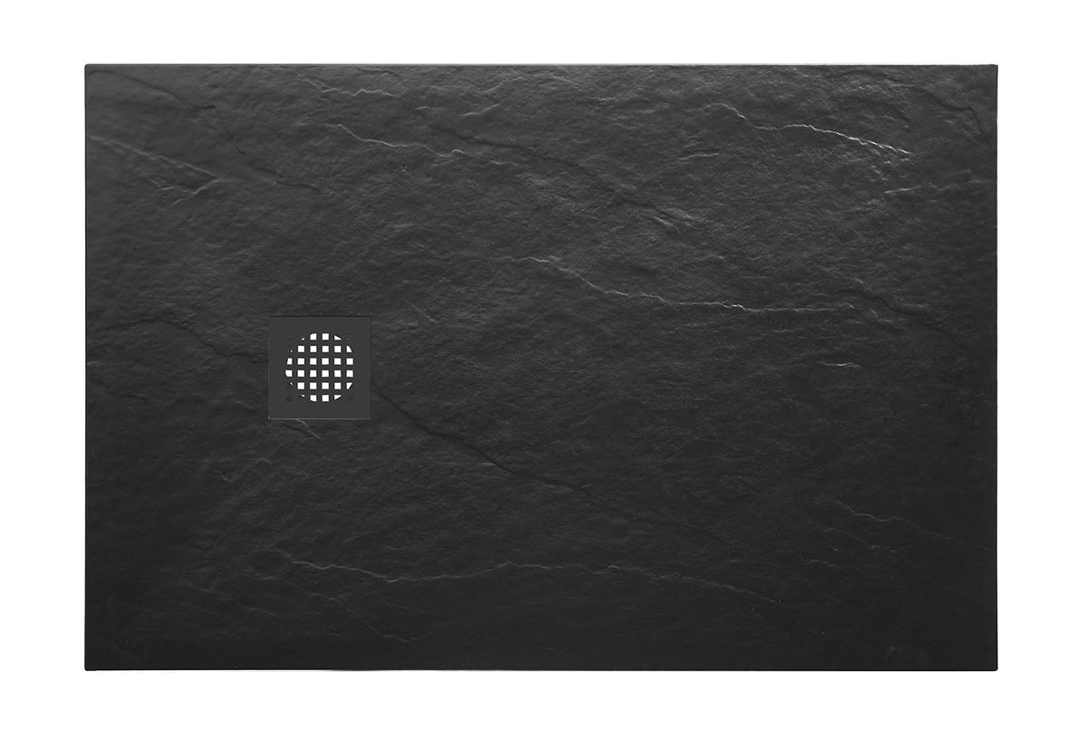 Eaustonea douchebak antislip composiet 900x1600x30 mm inkortbaar mat zwart