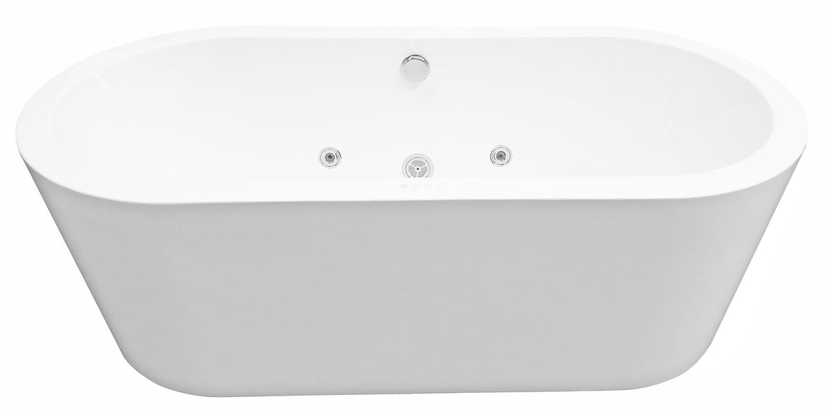 Eaulibero vrijstaand whirlpool ligbad 170x80 cm acryl glans wit met waste chroom