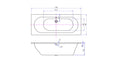 Eauportus rd inbouw duo ligbad 170x70x43 cm glans wit