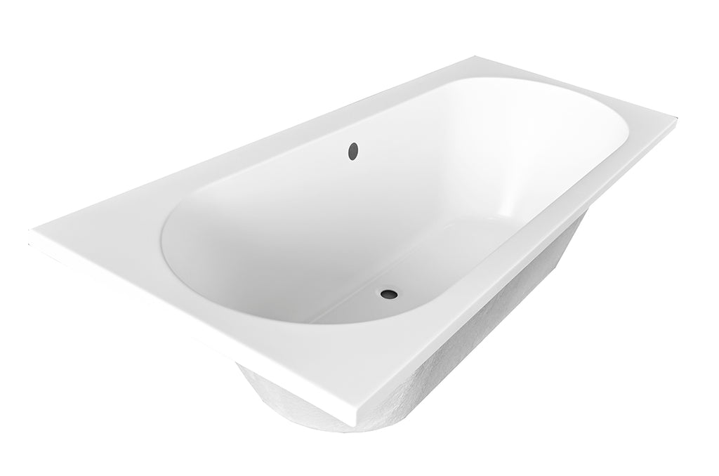 Eauportus rd inbouw duo ligbad 180x80x49 cm mat wit