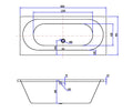 Eauportus rd inbouw duo ligbad 180x80x49 cm mat wit