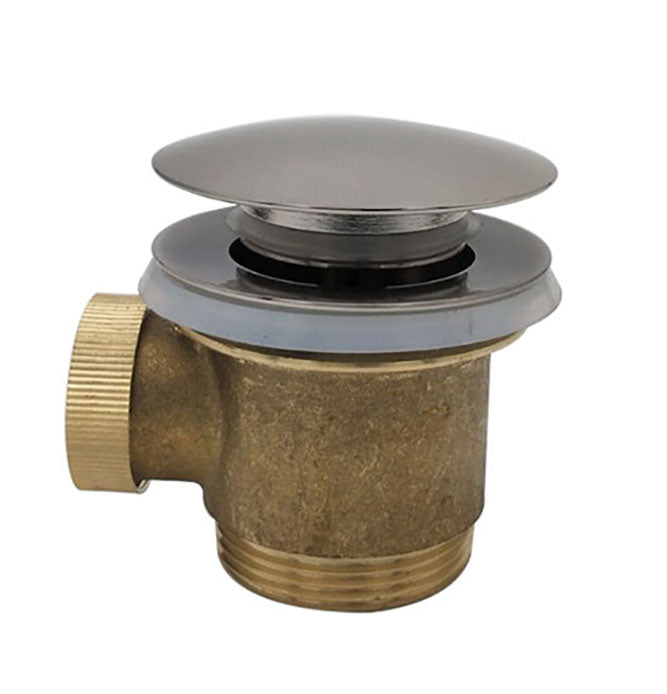 Eaucaral clickwaste afvoerplug vrijstaand bad 1 1/2" geborsteld staal
