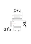 Eaucaral clickwaste afvoerplug vrijstaand bad 1 1/2" gunmetal