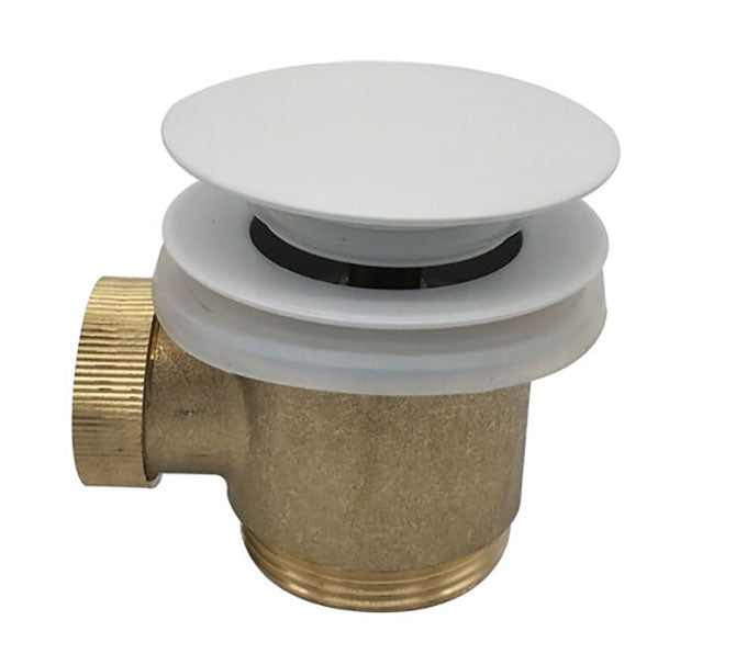 Eaucaral clickwaste afvoerplug vrijstaand bad 1 1/2" glans wit