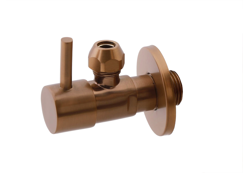 Eauminimal hoekstopkraan 1/2" x 3/8" of knel 10 mm geborsteld brons koper PVD