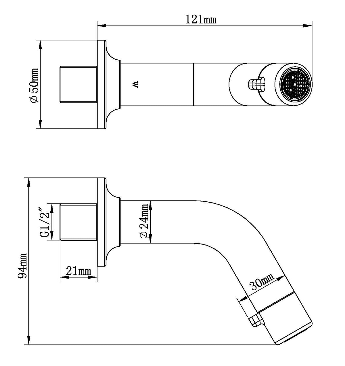 Eausophia fonteinkraan met muurbevestiging 1/2" chroom