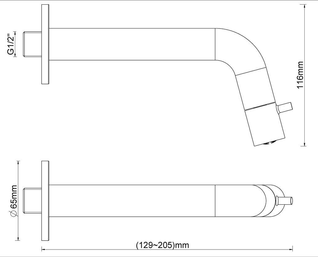 Eaucaral sophia fonteinkraan inkortbaar met muurbevestiging 1/2" chroom
