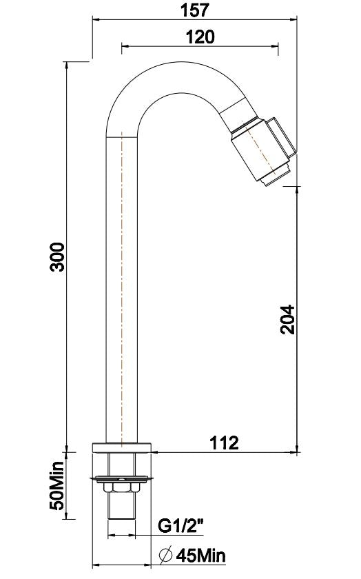 Eaucaral victoria fonteinkraan xl 1/2'' mat zwart