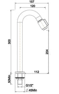 Eaucaral victoria fonteinkraan xl 1/2'' mat zwart