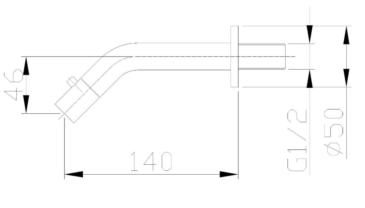 Eaumetro fonteinkraan met muurbevestiging 1/2" mat zwart