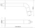Eaucaral sophia fonteinkraan inkortbaar met muurbevestiging 1/2" geborsteld messing pvd